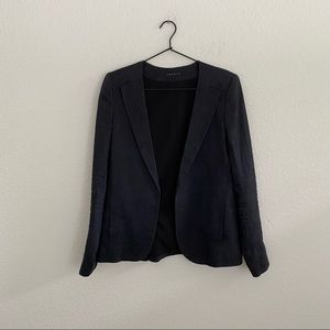 THEORY Women’s SIZE 6 Blue Collared Long-Sleeve Open Blazer